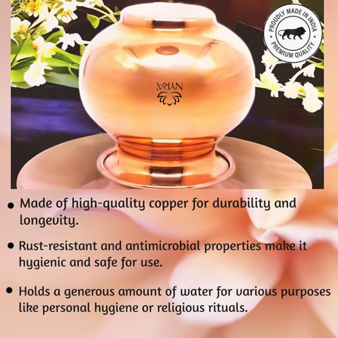 Premium Copper Lota | Health Benefits - Traditional Tamba Kalash/2no