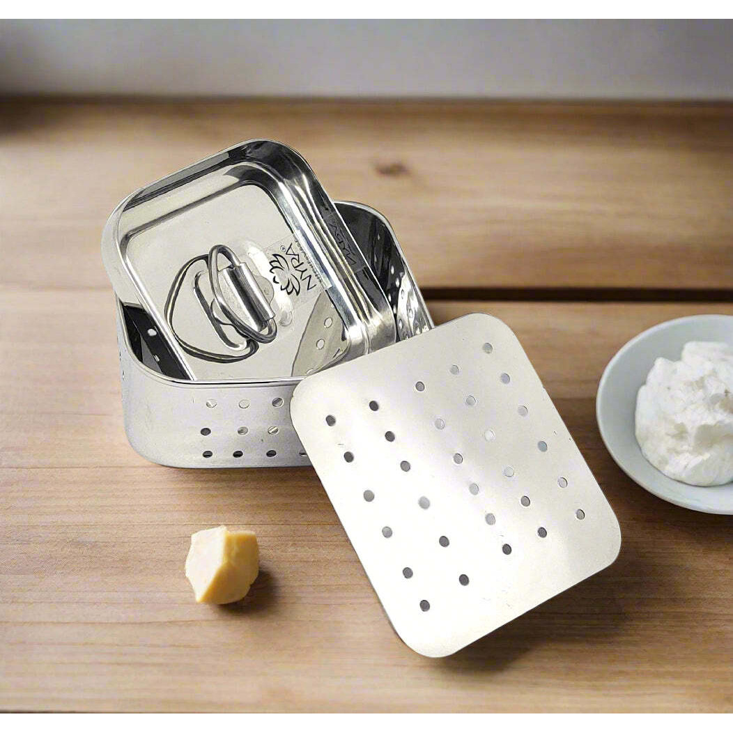 Premium Stainless Steel-square Paneer Maker | Mould & Strainer with Top Press Lid for Homemade Paneer/1no