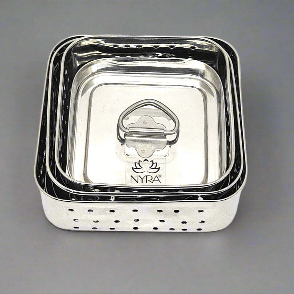 Premium Stainless Steel-square Paneer Maker | Mould & Strainer with Top Press Lid for Homemade Paneer/2no