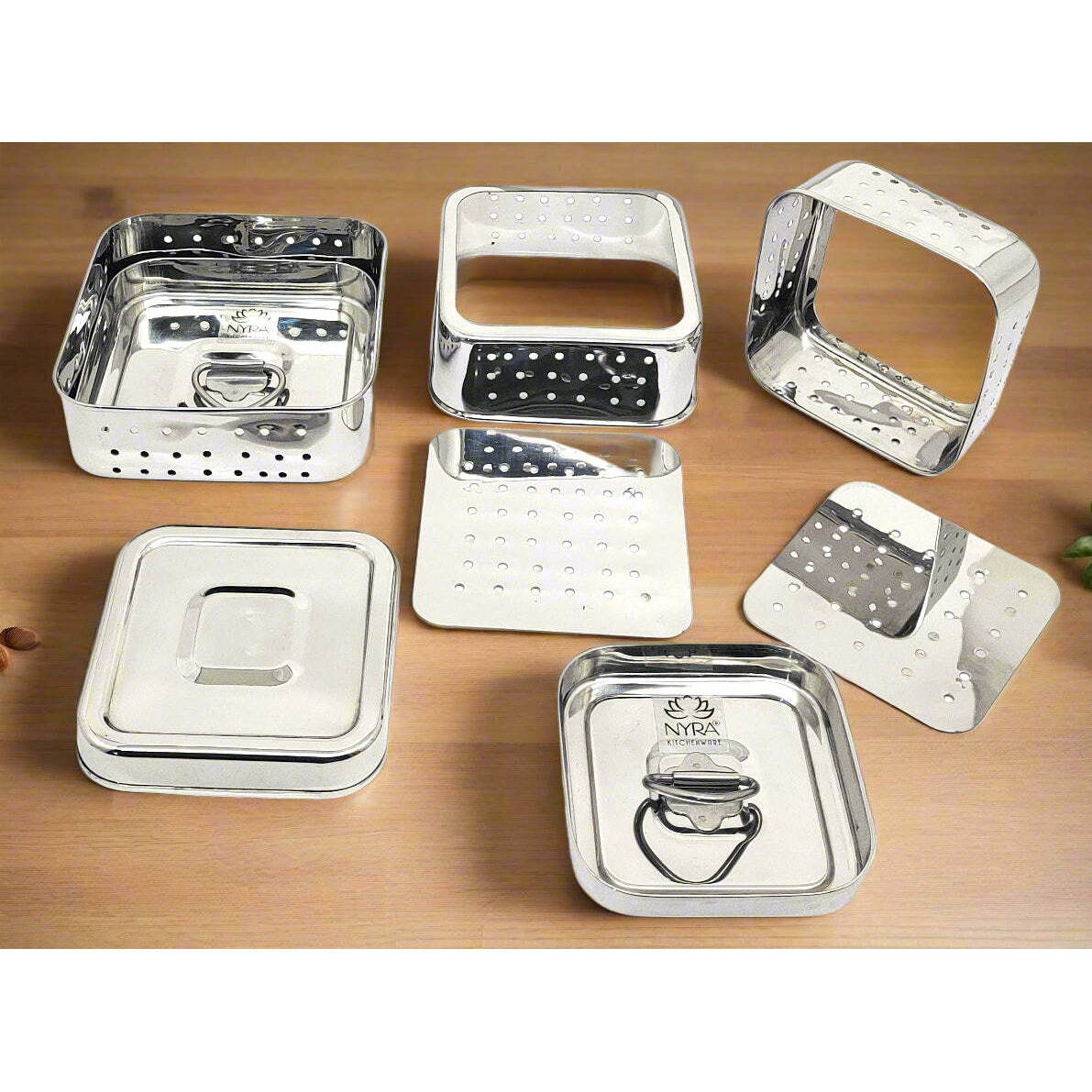 Premium Stainless Steel-square Paneer Maker | Mould & Strainer with Top Press Lid for Homemade Paneer/3no