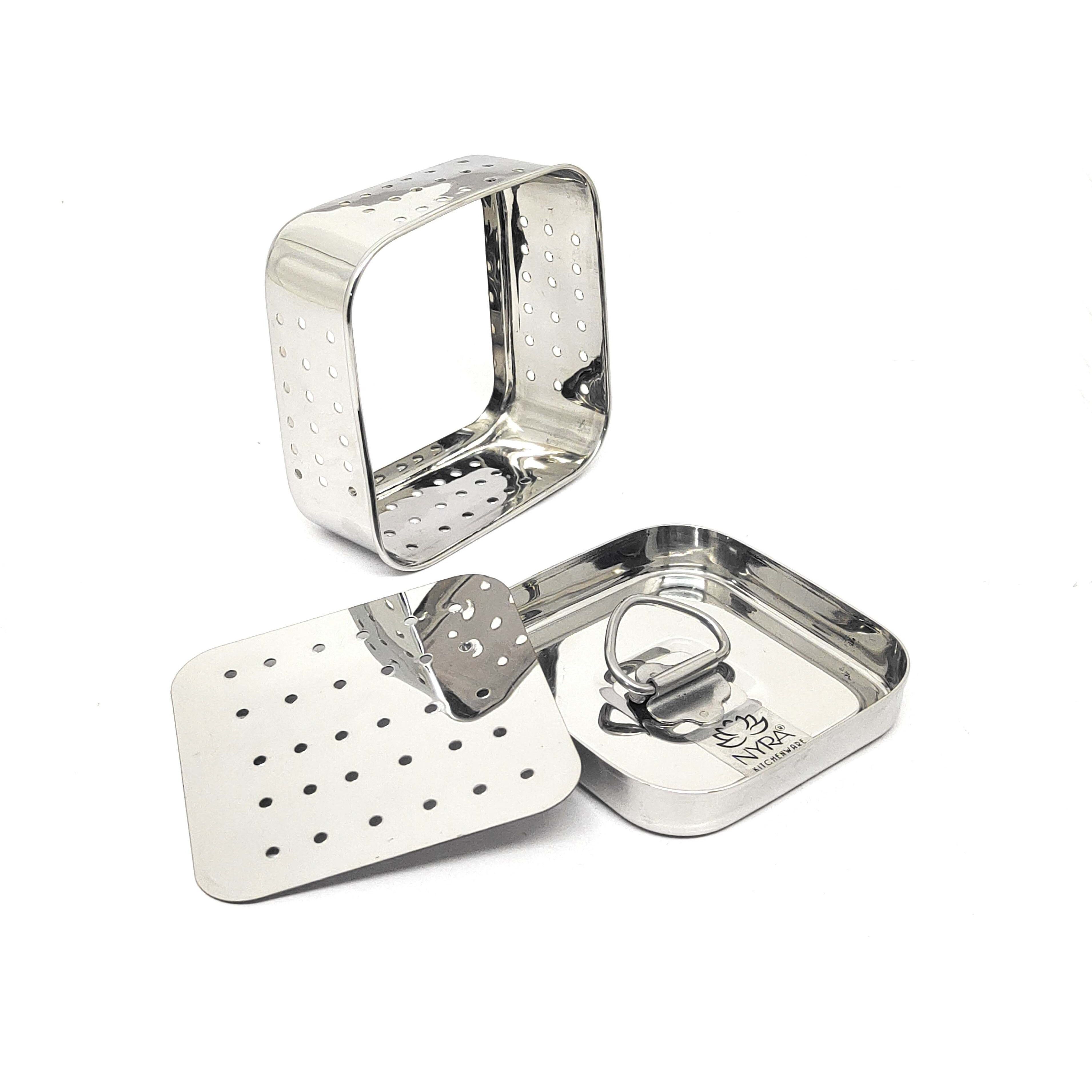 Premium Stainless Steel-square Paneer Maker | Mould & Strainer with Top Press Lid for Homemade Paneer/3no