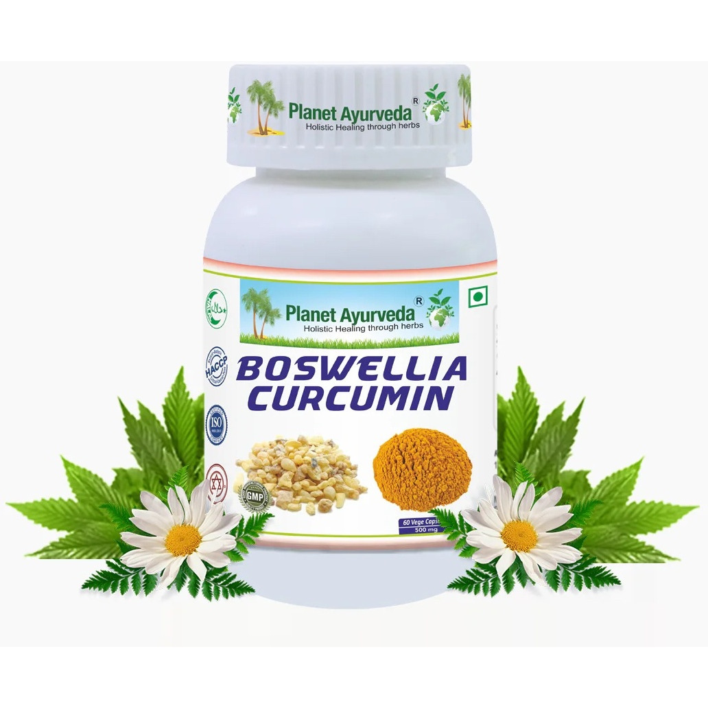 Planet Ayurveda Boswellia Curcumin - Herbal Remedy That Manages Pain And Maintains Joint Health - 60 Capsules