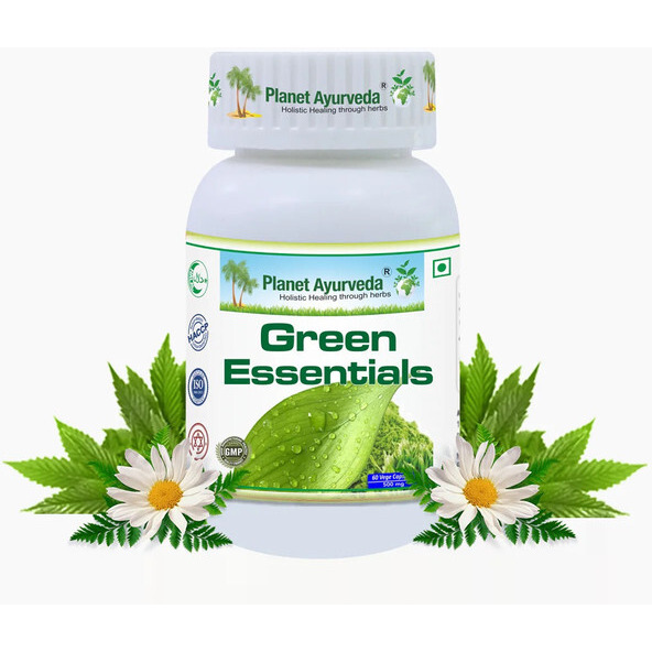Planet Ayurveda Green Essentials - Herbal Remedy That Boosts Healthy Immune System - 60 Capsules