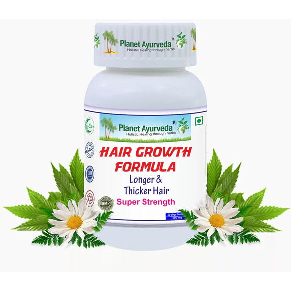 Planet Ayurveda Hair Growth Formula - Herbal Remedy To Relieve Hair Problems And Promote Hair Growth - 60 Capsules