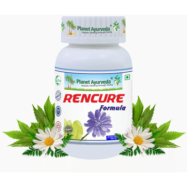 Planet Ayurveda Rencure Formula - Best Herbal Kidney Remedy. Maintains Healthy Kidneys And Urinary System - 60 Capsules