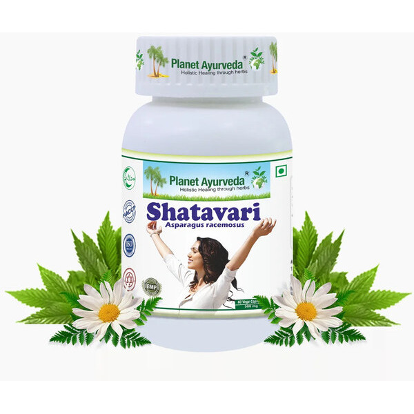 Planet Ayurveda Shatavari Capsules - Herbal Remedy That Is Female Health Tonic, Promotes  Women Health - 60 Capsules