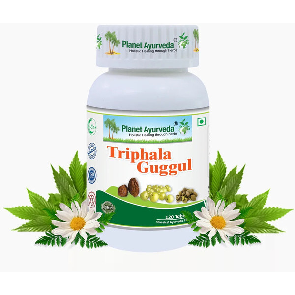Planet Ayurveda Triphala Guggul - Herbal Remedy That Maintains A Balance Of The Three Body Energies - Vata, Pitta And Kapha - 120 Tablets