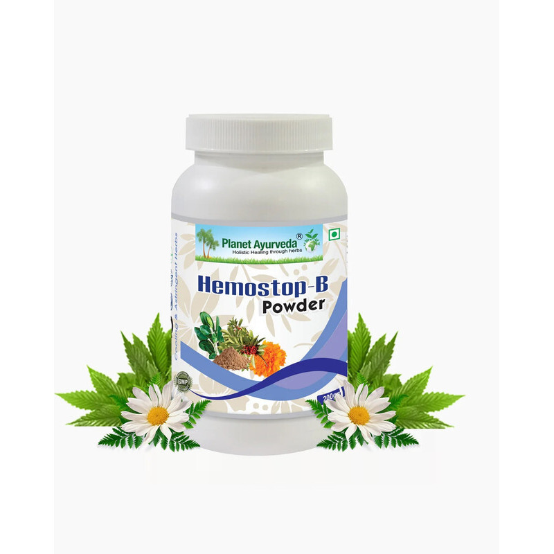 Planet Ayurveda Hemostop B - Herbal Remedy Useful In Any Kind Of Bleeding Conditions - 200Gm Powder