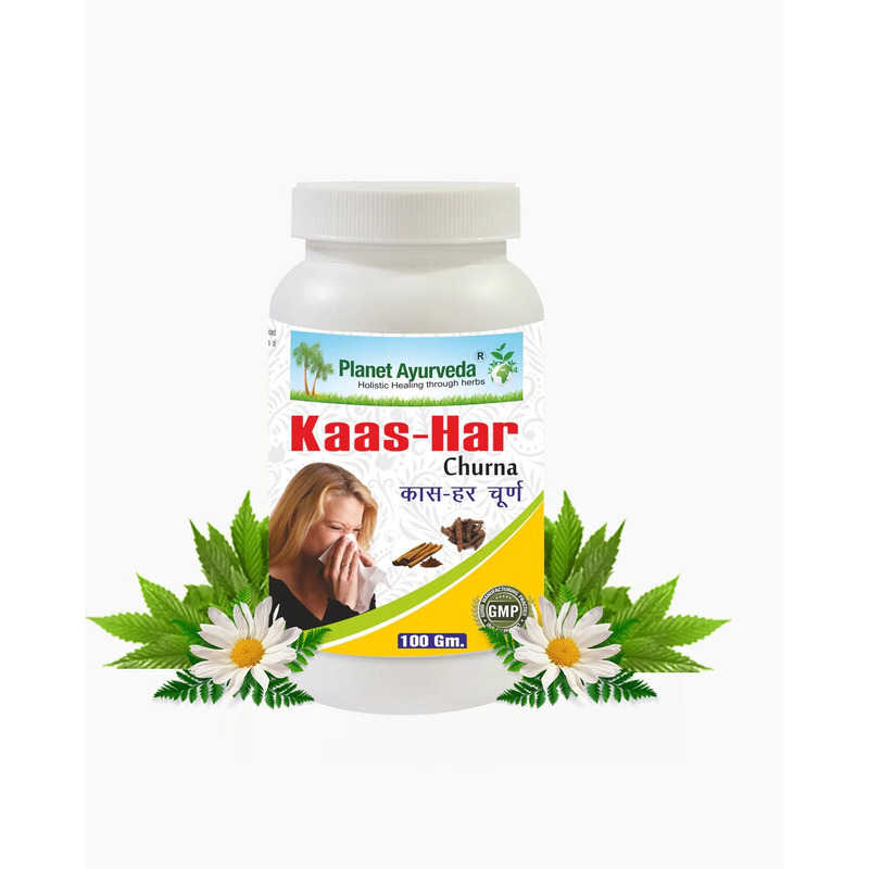 Planet Ayurveda Kaas - Har Churna - Herbal Remedy For Cough, Relieves Throat Pain - 100Gm Powder