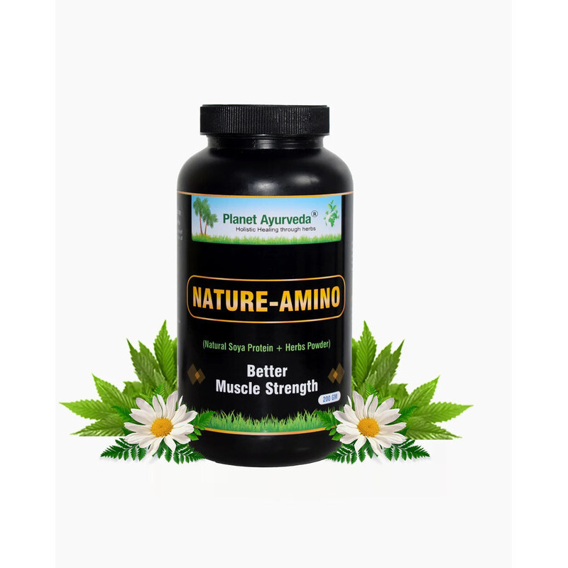 Planet Ayurveda Nature - Amino - Herbal Supplement 100% Plant - Powered Protein Solution. Nourishes The Whole Body - 200Gm Powder