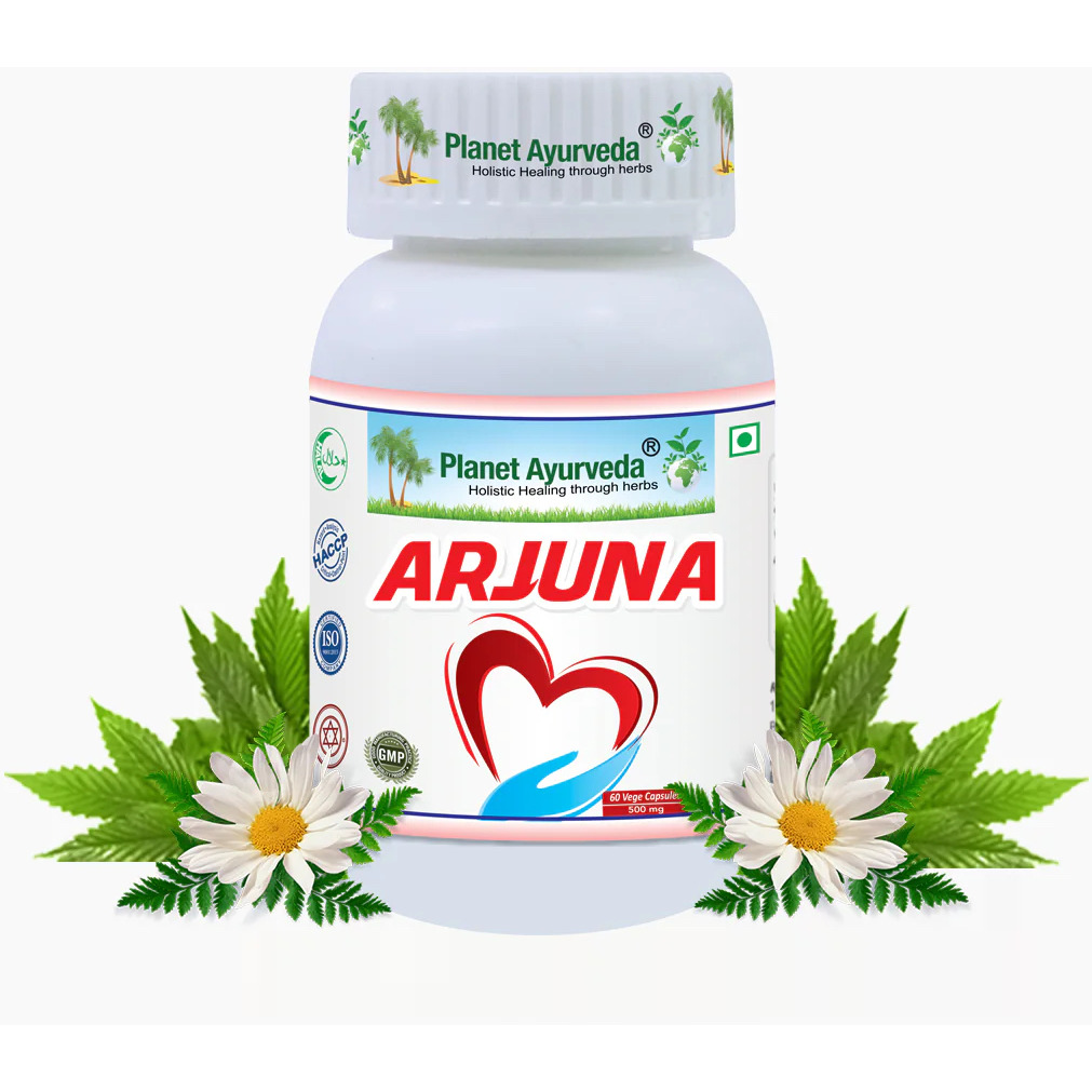 Planet Ayurveda Arjuna Capsules - Best Herbal Remedy For Supporting Heart Health - 60 Capsules