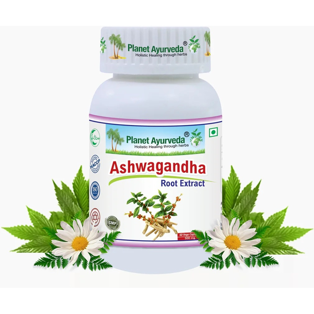 Planet Ayurveda Ashwagandha Capsules - Best Herbal Remedy For Maintaining Neurological Health And Well Being - 60 Capsules
