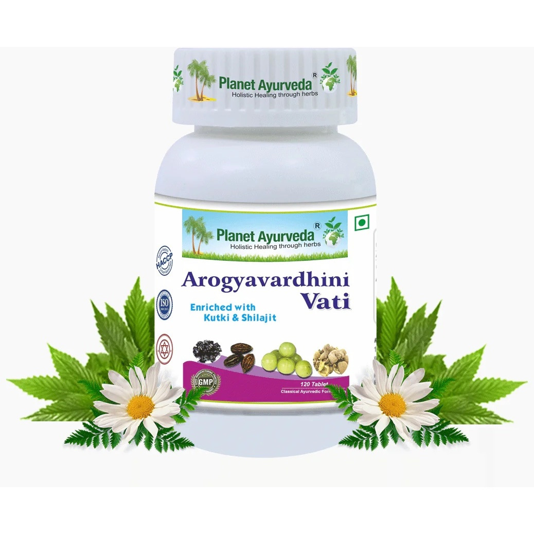 Planet Ayurveda Arogyavardhni Vati - Herbal Remedy For  Liver Detoxification And Supporting Healthy Liver - 120 Tablets