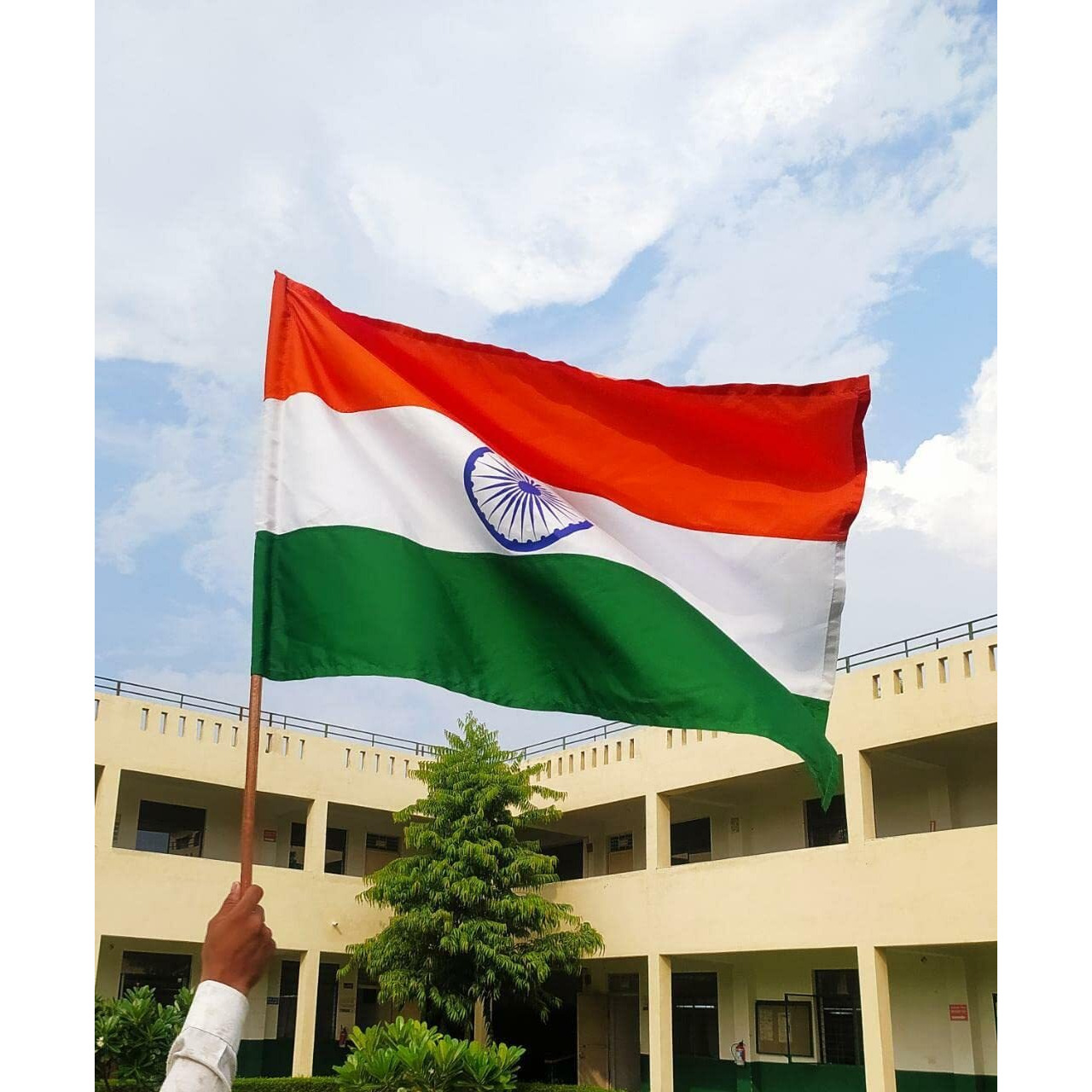 IVillage Indian Flag | Suitable for Indoors and Outdoors|Polyester| Both sides Printing|Suitable for all Weathers| Fade Proof, Hand Stitched and Durable Fabric | Har Ghar Tiranga| Size - 24*36 Inches