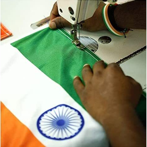 IVillage Indian Flag | Suitable for Indoors and Outdoors|Polyester| Both sides Printing|Suitable for all Weathers| Fade Proof, Hand Stitched and Durable Fabric | Har Ghar Tiranga| Size - 24*36 Inches