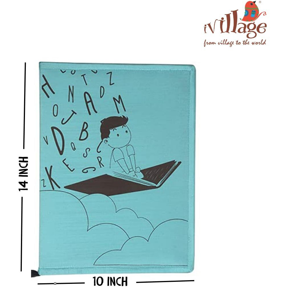 IVillage Poly Silk Printed File Folders | Suitable for Kids, Teenagers and Adults | Theme Based - Education| Lightweight, Durable and Eco - Friendly | Pack of 1 | Blue| Size  14*10 Inches