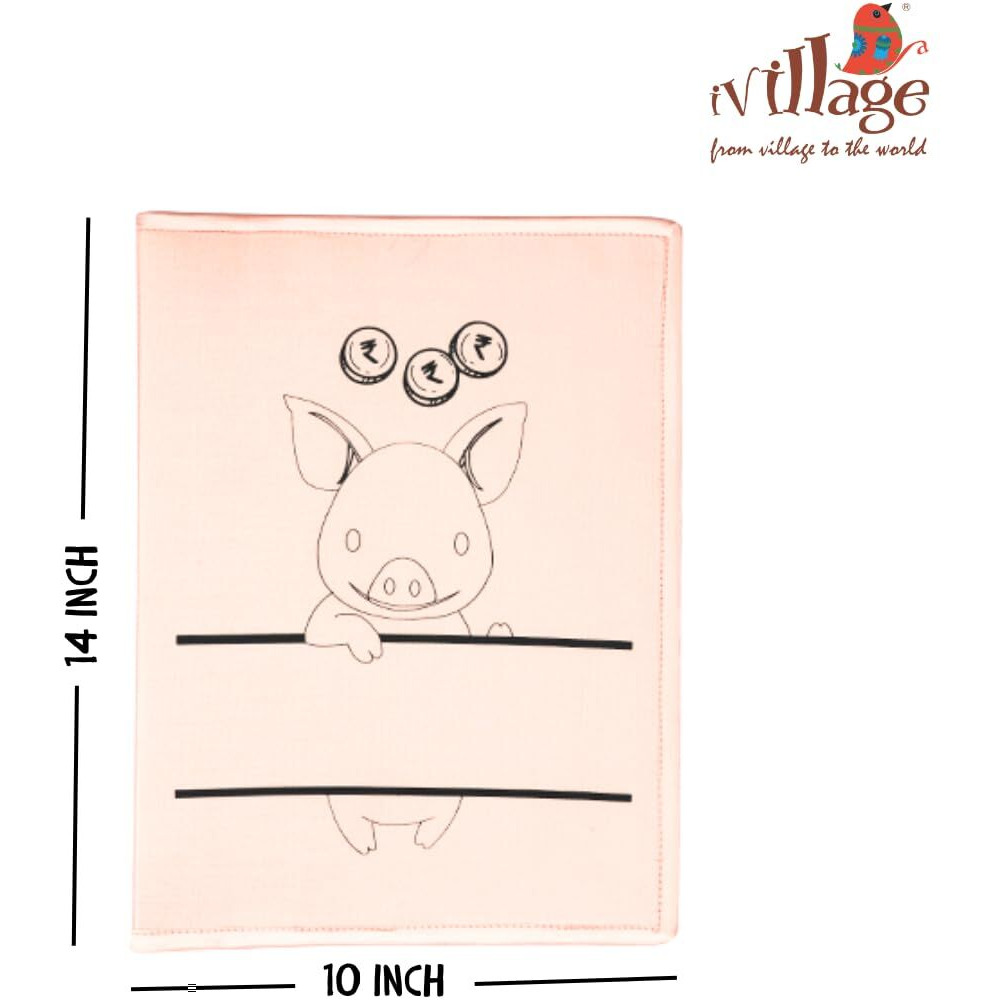 IVillage Poly Silk Printed File Folders | Suitable for Kids, Teenagers and Adults | Theme Based - Travel | Lightweight, Durable and Eco - Friendly | Pack of 1 | Peach | Size  14*10 Inches