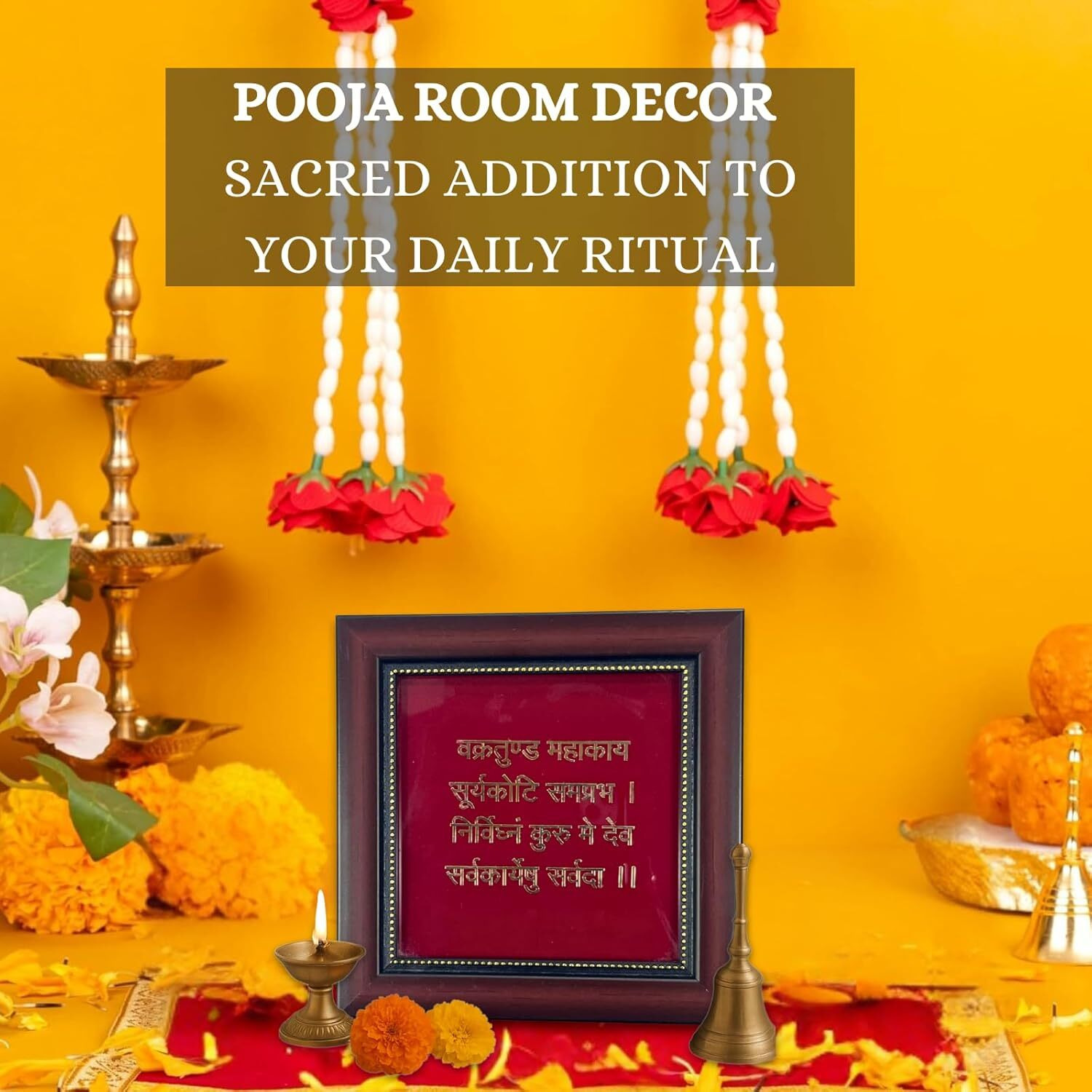 Shri Ganesh Mantra for Spiritual Healing, Wealth Attraction, Success & Protection and Energy Alignment - Large (9x8 Inches)