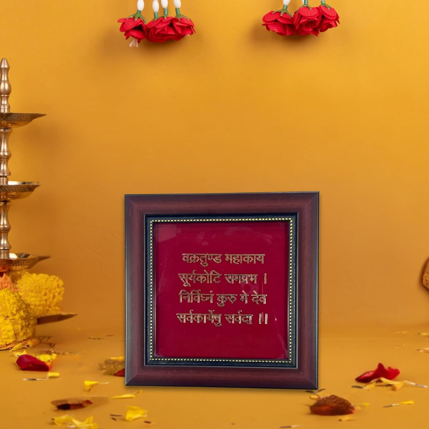 Shri Ganesh Mantra for Spiritual Healing, Wealth Attraction, Success & Protection and Energy Alignment- Small (6.5x6.5 Inches)