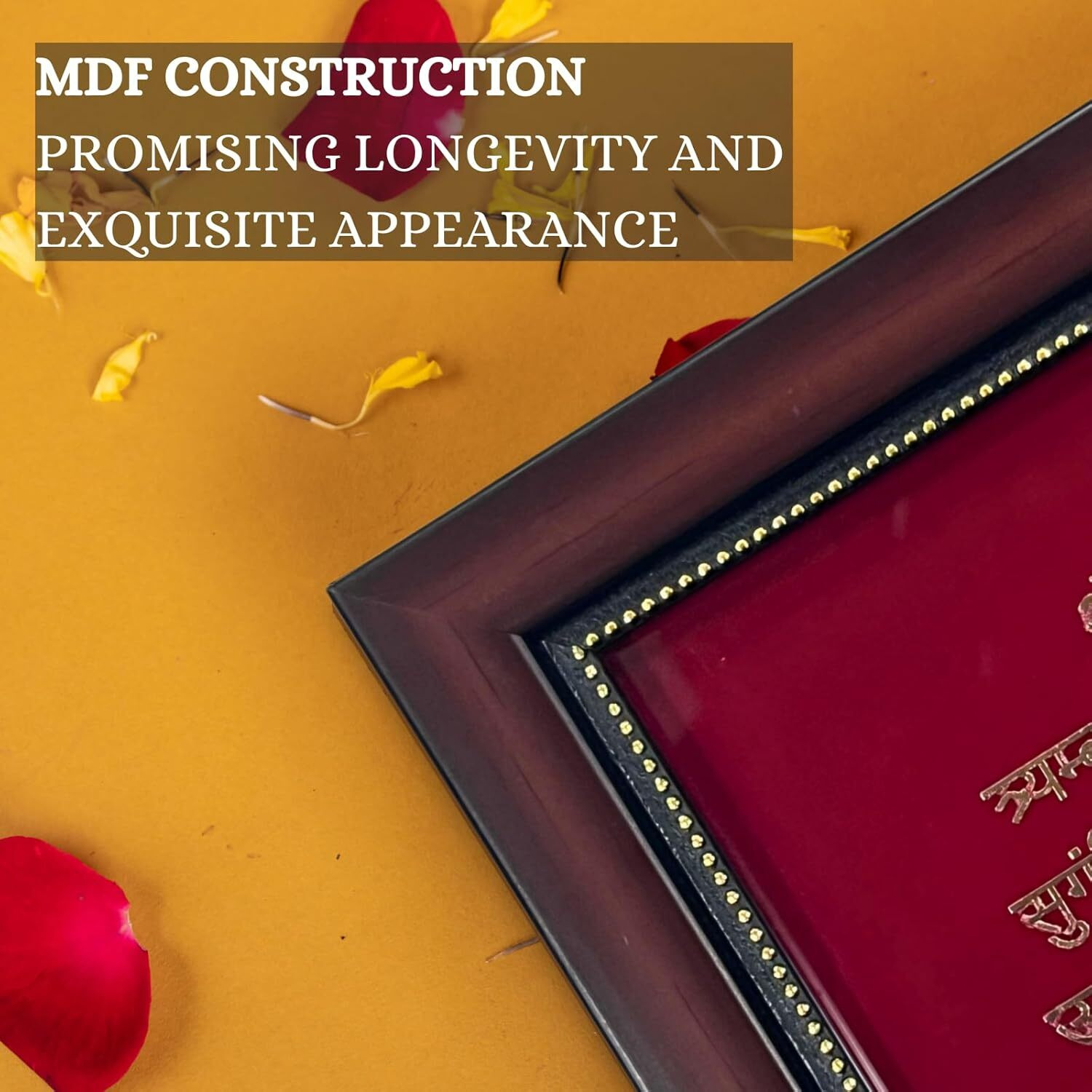 Mahamrityunjaya Mantra Frame  Powerful Shiva Mantra Wall & Table Decor for Protection, Healing & Positivity-Large (9x8 Inches)