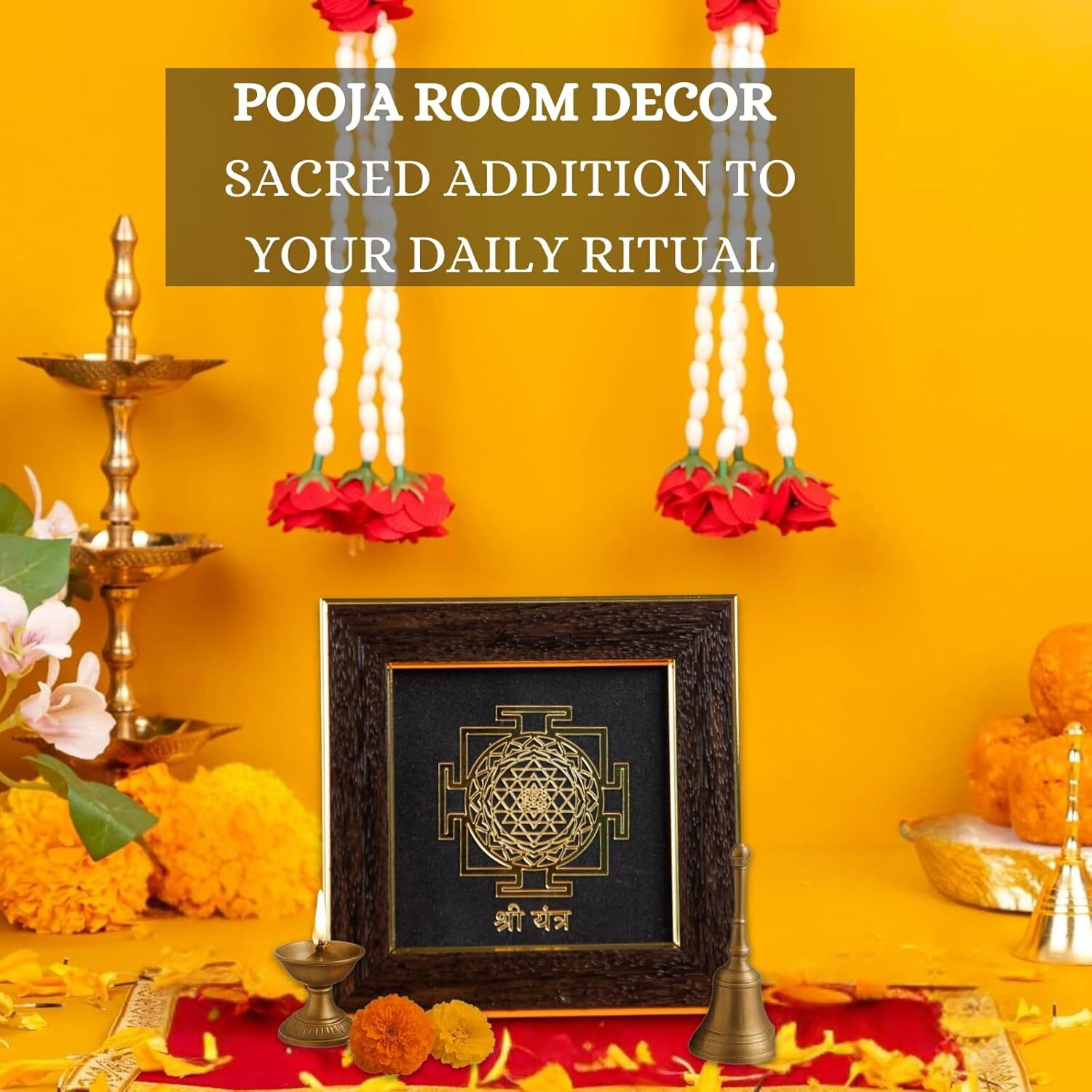 Shree Yantra frame Manifest Money & Wealth, Attract Prosperity & Enhance Success with this Spiritual Wall Decor-Large(9x8 Inches)