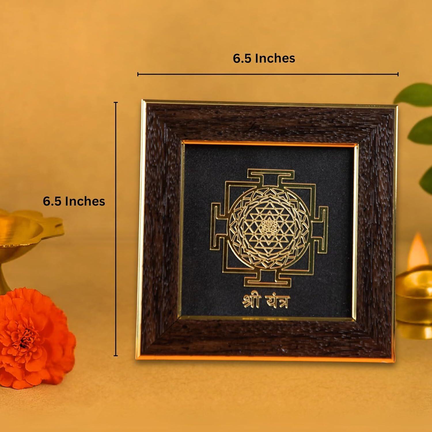 Shree Yantra frame Manifest Money & Wealth, Attract Prosperity & Enhance Success with this Spiritual Wall Decor-Small (6.5x6.5 Inches)