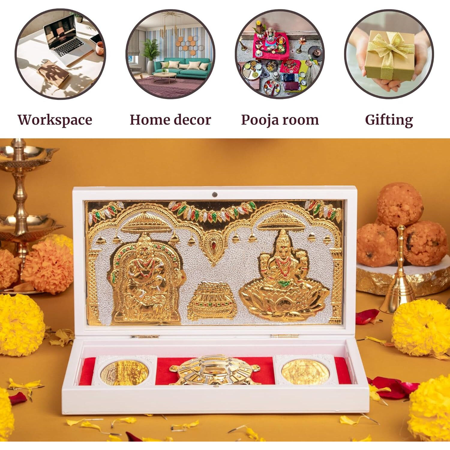 Laxmi Kuber Charan Paduka for Pooja and Gifting