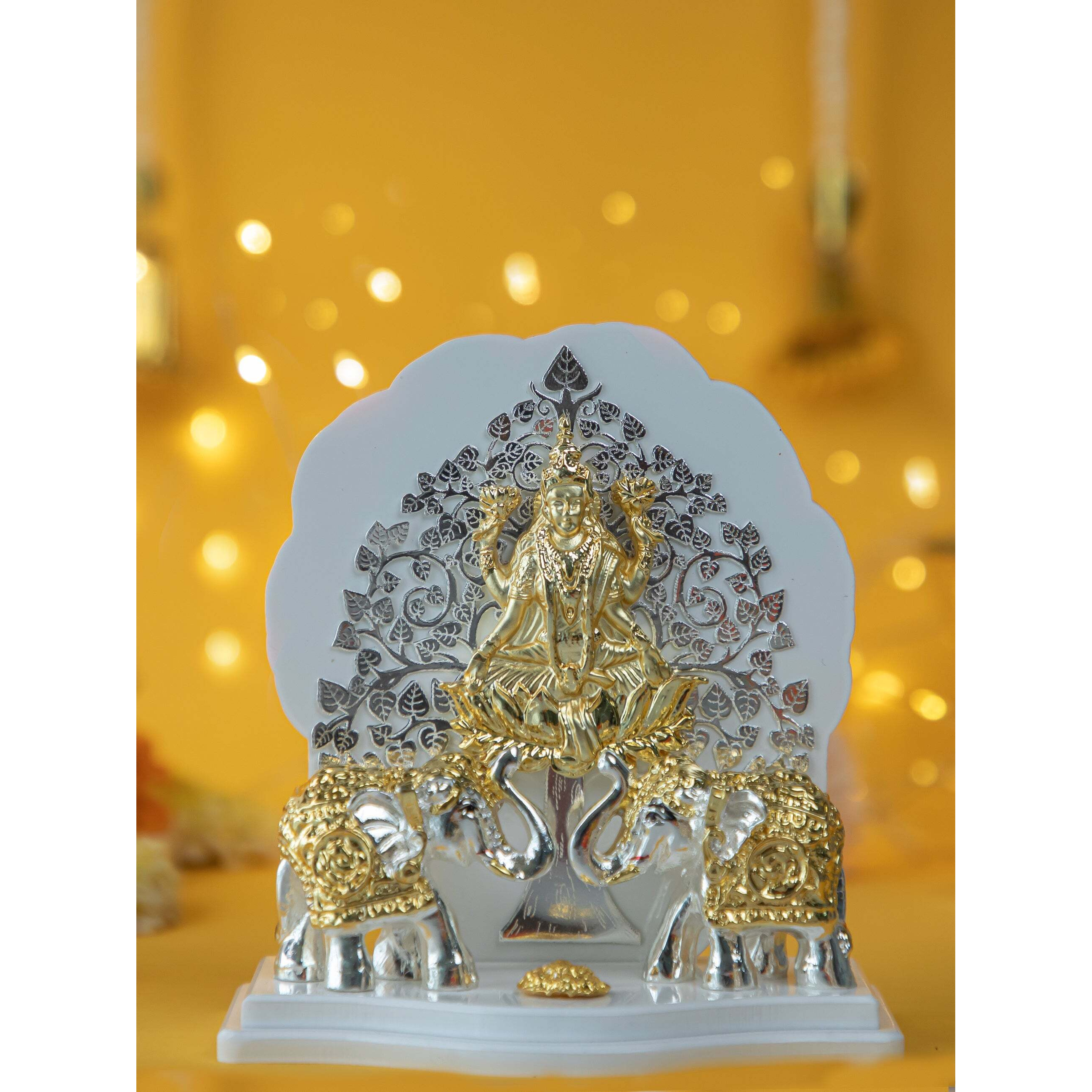 Gajalakshmi Idol with Golden Elephants  Goddess Lakshmi Statue for Wealth, Prosperity & Home Decor