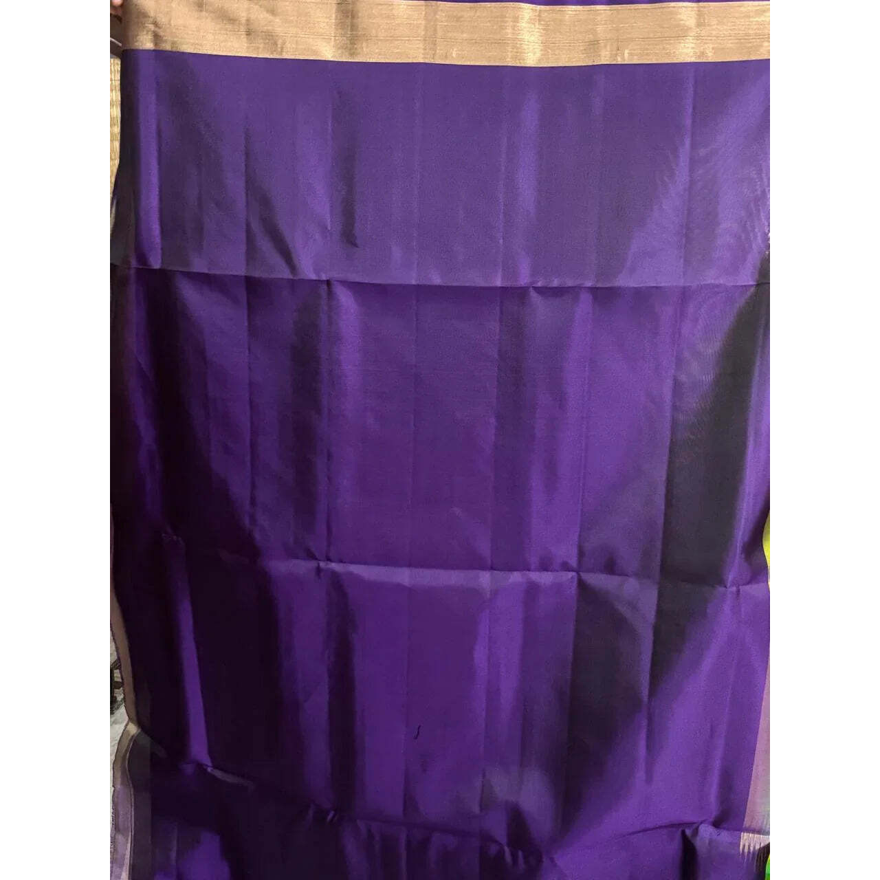 Pure Soft Silk Parrot Green Lavender Saree