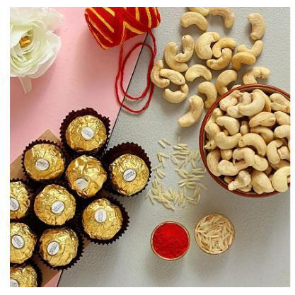 Bhai Dooj Celebration Ferrero Rocher And Cashews Combo
