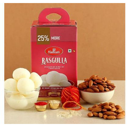 Happy Bhai Dooj Rasgulla And Almonds Combo