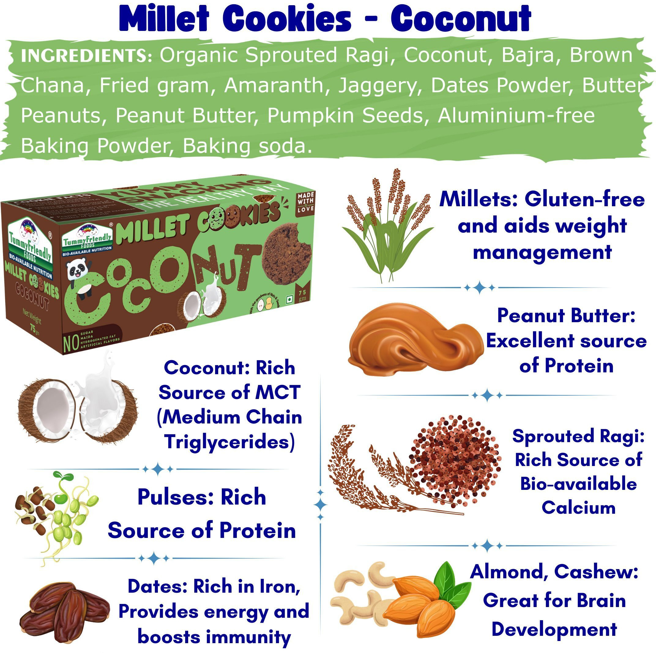 TummyFriendly Foods CookiesCoconut-4x75 Baby Snacks 300 g