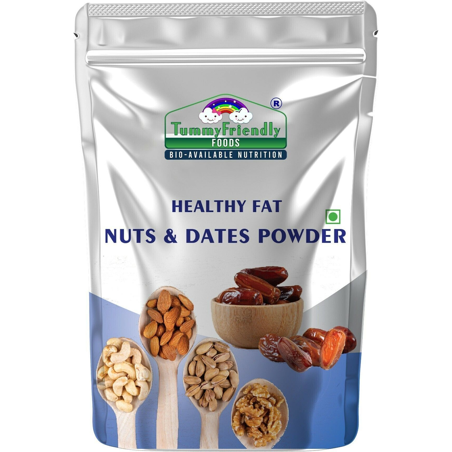 TummyFriendly Foods Premium Nuts and Dates Powder | Healthy Fat with Natural Sweetener - 100g Cereal (100 g, 8+ Months)