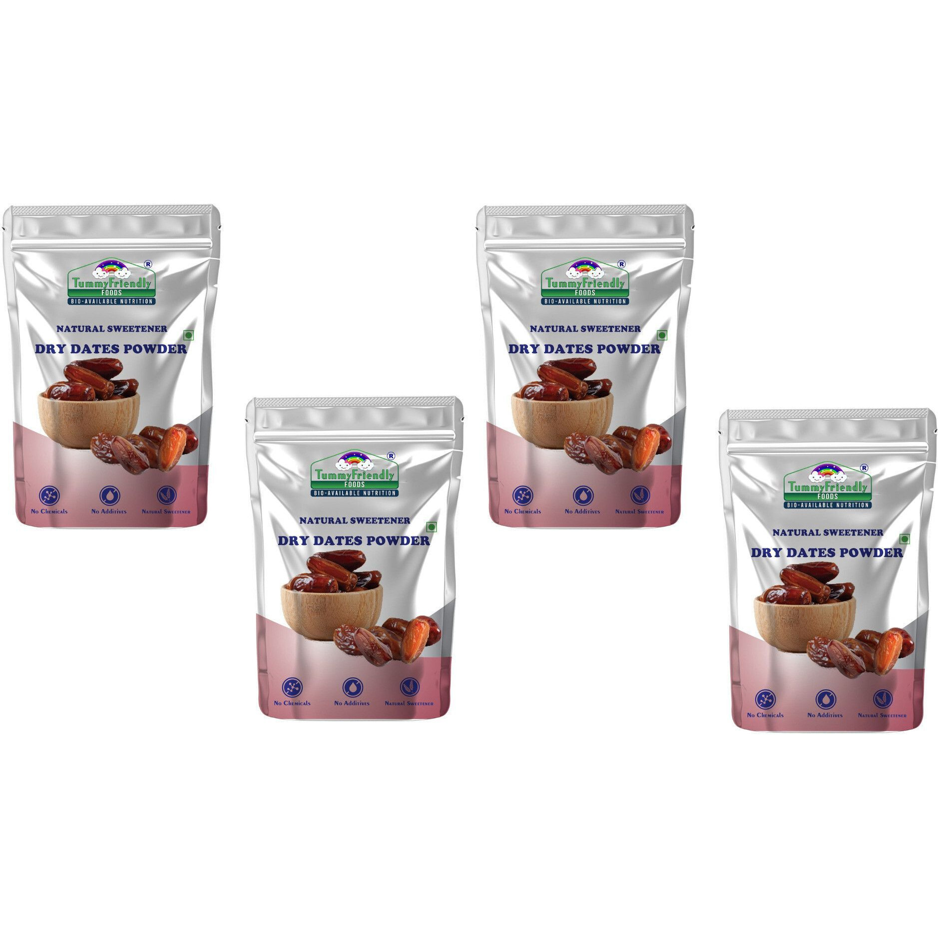 TummyFriendly Foods Dry Dates Powder from Premium Arabian Dates. Kharek Powder (100g each pack) Unflavored Powder (400 g, Pack of 4)