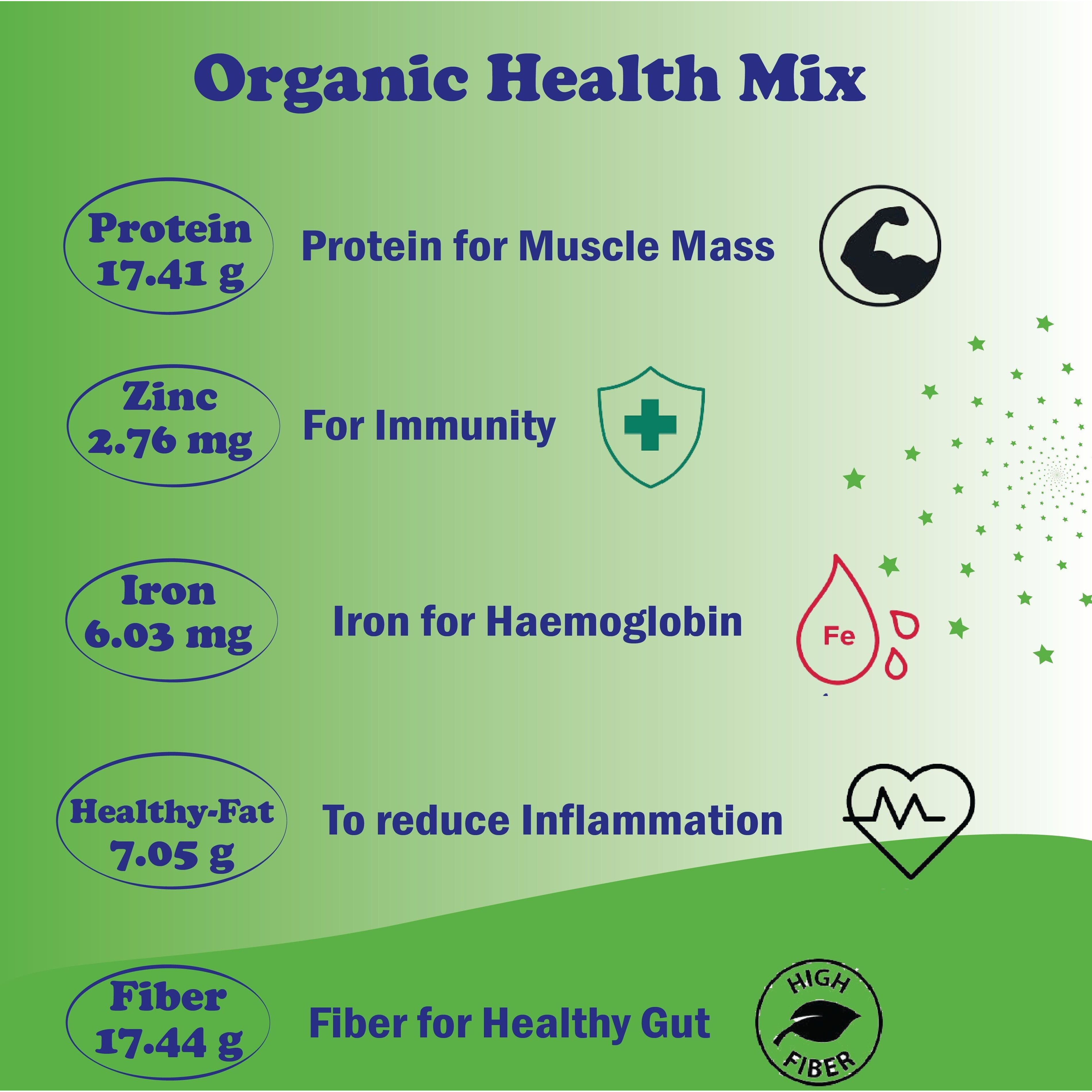 TummyFriendly Foods Certified Organic Health Mix for Kids. No Pesticides. 4 Packs, 100g Each. Cereal (100 g, Pack of 4, 24+ Months)