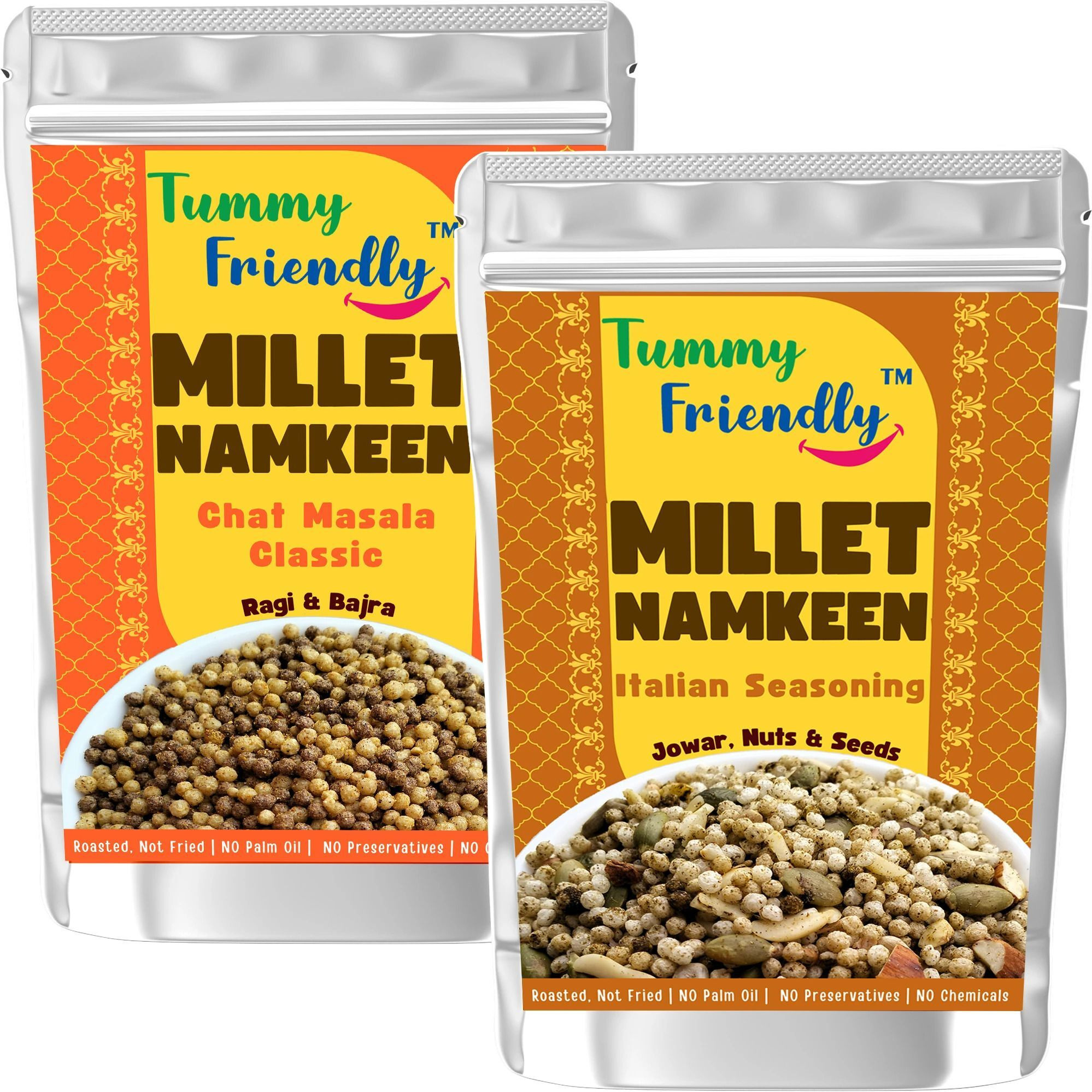 TummyFriendly Foods TummyFriendly Healthy Snacks- ChocoCripsies,MilletBites,ProteinBites,ChocoNuts Puffcorn (2 x 70 g)