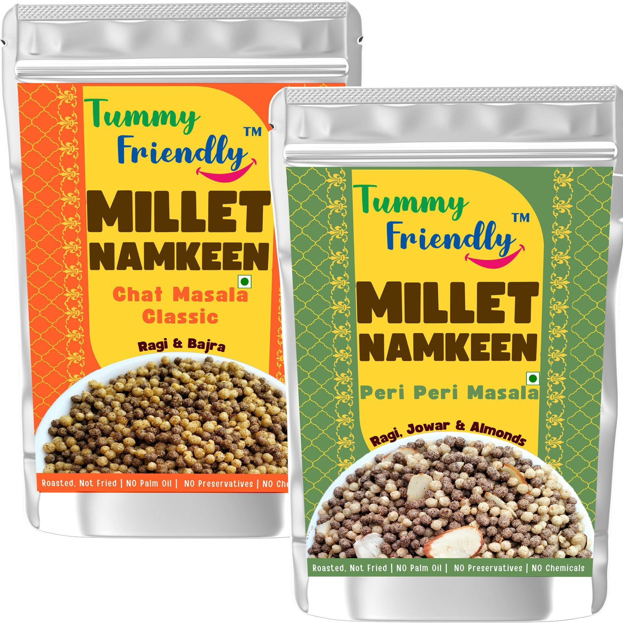 TummyFriendly Foods TummyFriendly Healhty Snacks-MilletBites-ProteinBites-SweetnSalt-ChocoNuts Puffcorn (2 x 70 g)