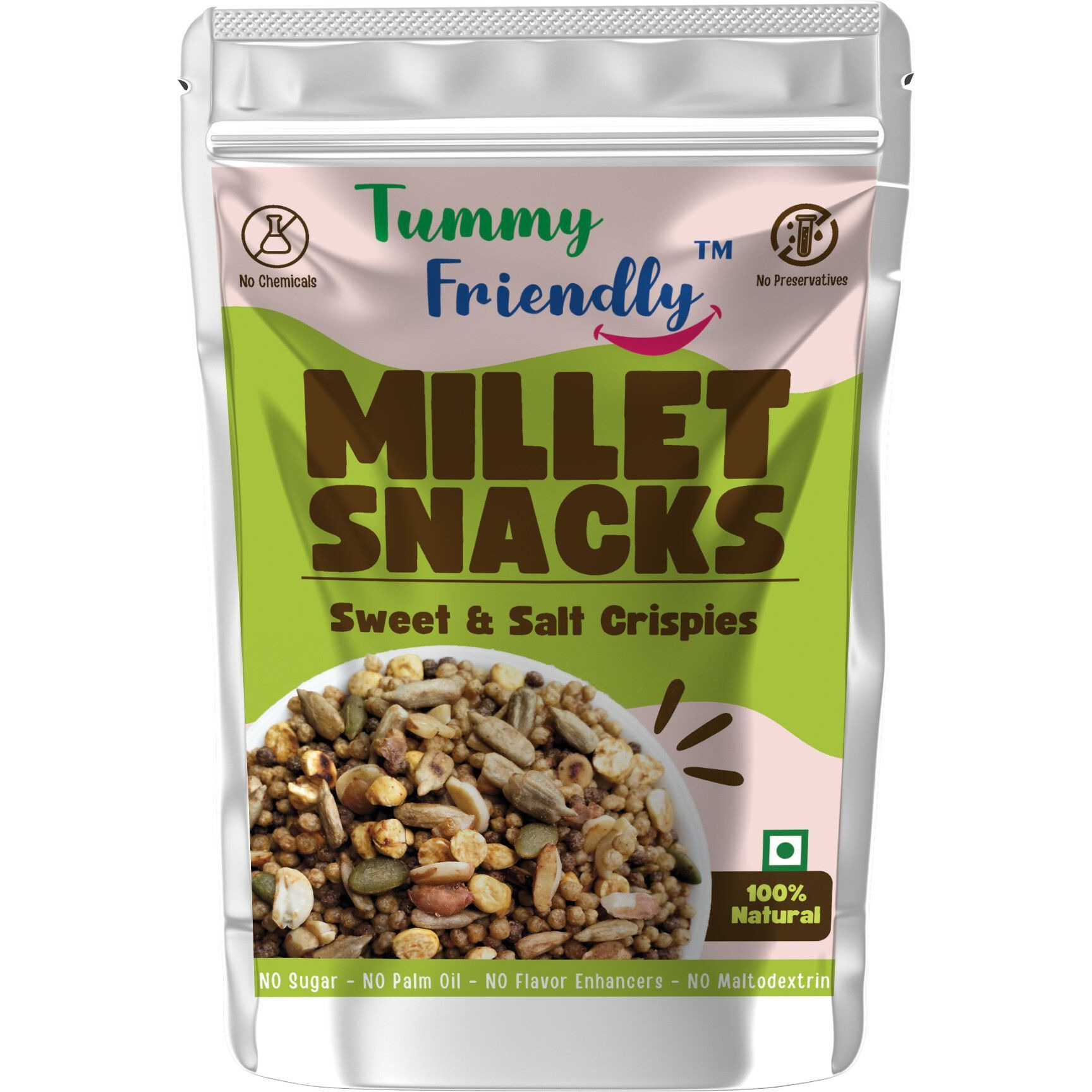 TummyFriendly Foods TummyFriendly Healthy Snacks for Kids--ChocoCripsies-MilletBites-SweetnSalt Puffcorn (4 x 70 g)