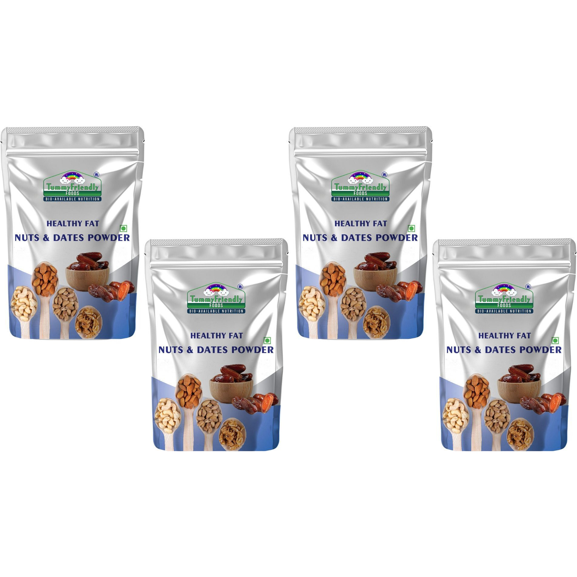 TummyFriendly Foods Premium Nuts and Dates Powder |Healthy Fat Natural Sweetener (100g each pack) Cereal (400 g, Pack of 4, 8+ Months)