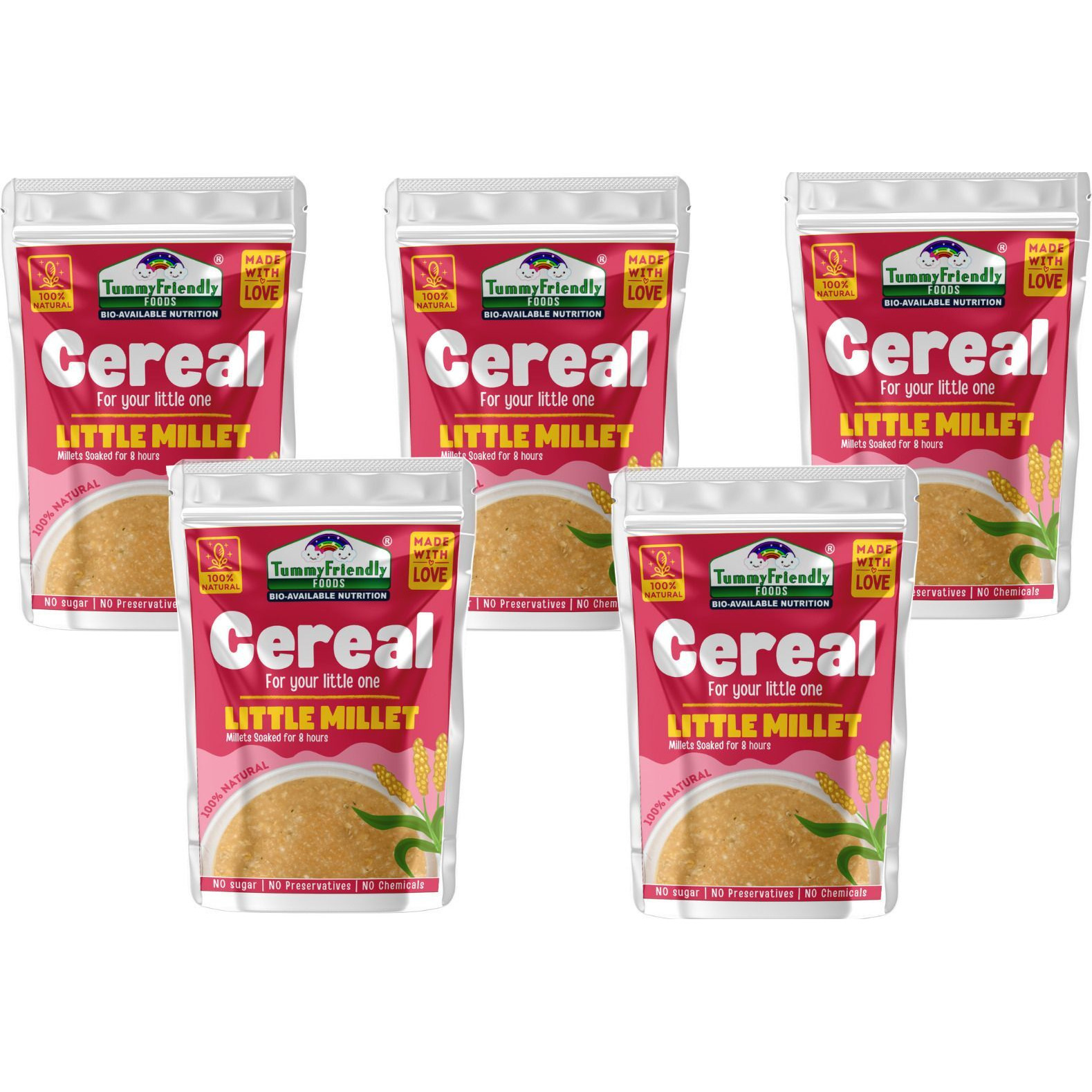 TummyFriendly Foods Tummy Friendly Foods Little Millet (Each pack 100g) Cereal (500 g, 12+ Months)