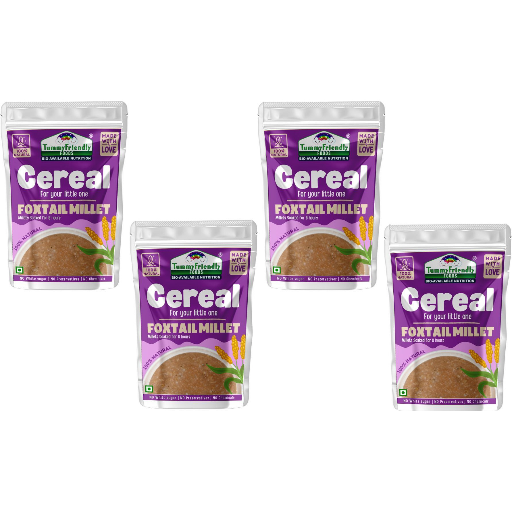 TummyFriendly Foods Tummy Friendly Foods Foxtail Millet (Each pack 100g) Cereal (400 g, Pack of 4, 12+ Months)