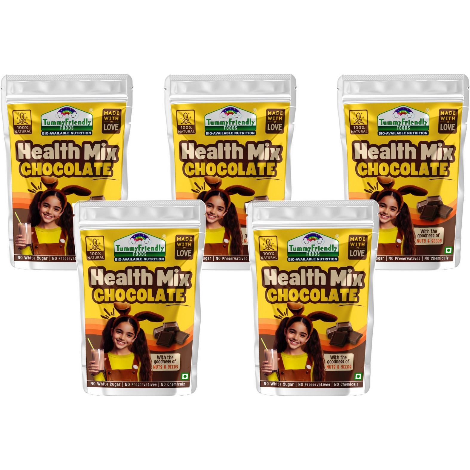 TummyFriendly Foods Tummy FriendlyFoods Toddler Cereal Organic Chocolate Health Mix (Each pack 100g) Cereal (500 g, Pack of 5, 12+ Months)