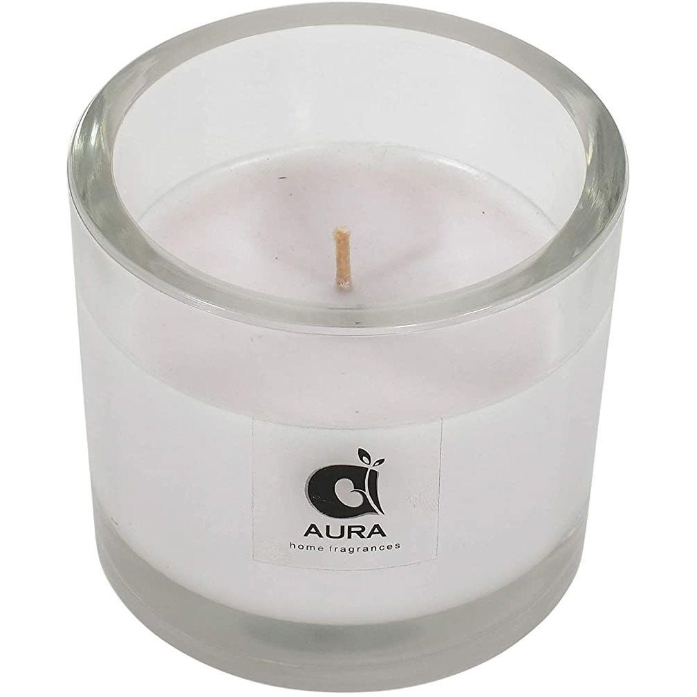 Aura Home Fragrances Aromatic Thick Wall Glass Votive Candles/100% Natural Soy Candles Gifts for Candle (White, Pack of 1)