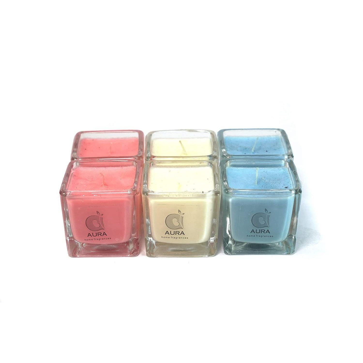 Aura Home Fragrances 1.5 Oz Unscented Square Diamond Glass Votive Candles Burn Time - Candle (Multicolor, Pack of 1)