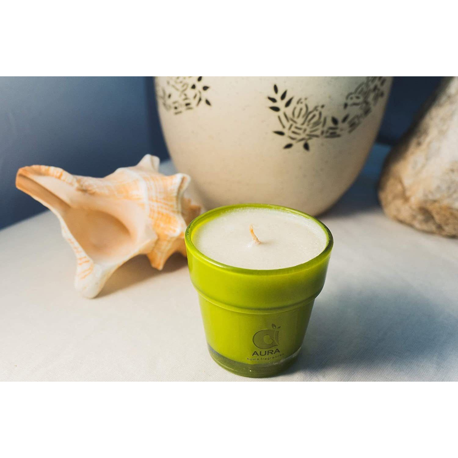 Aura Home Fragrances Jasmine Aroma Scented Fragrance Step Cup Candles Pack of 6 Units Candle (White, Pack of 1)