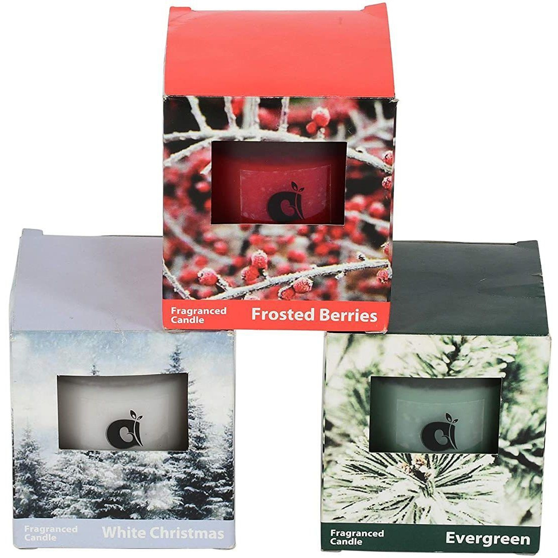 Aura Home Fragrances Aromatic Frosted Glass Candles Pack of 3 Pack of 3 (Scented Candle (Multicolor, Pack of 1)