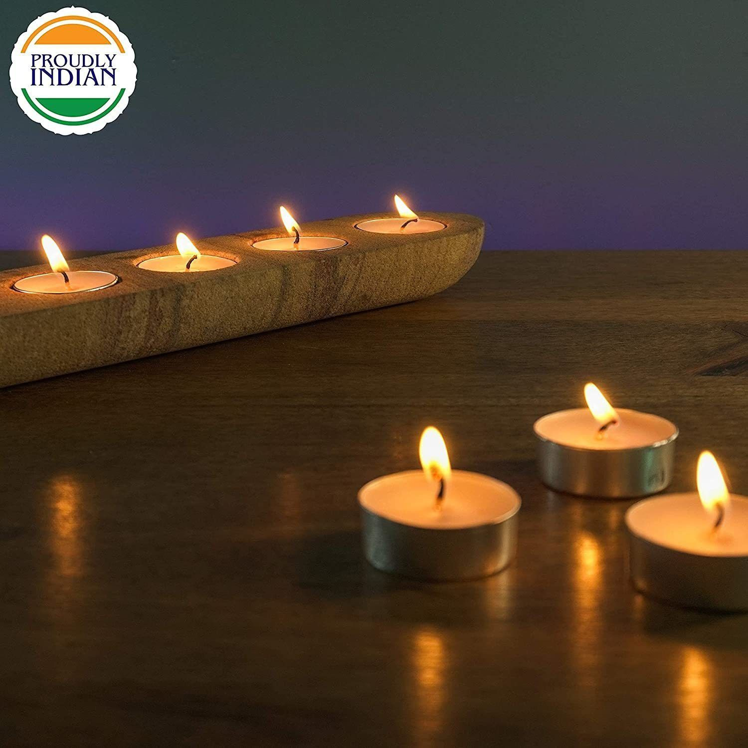 Aura Home Fragrances Tea Light Soy Wax Candles Unscented, Smokeless, Long Burning for Home, Birthday and Diwali Decoration with Free Candle Lighter Pack of 300 Candle (White, Pack of 300)