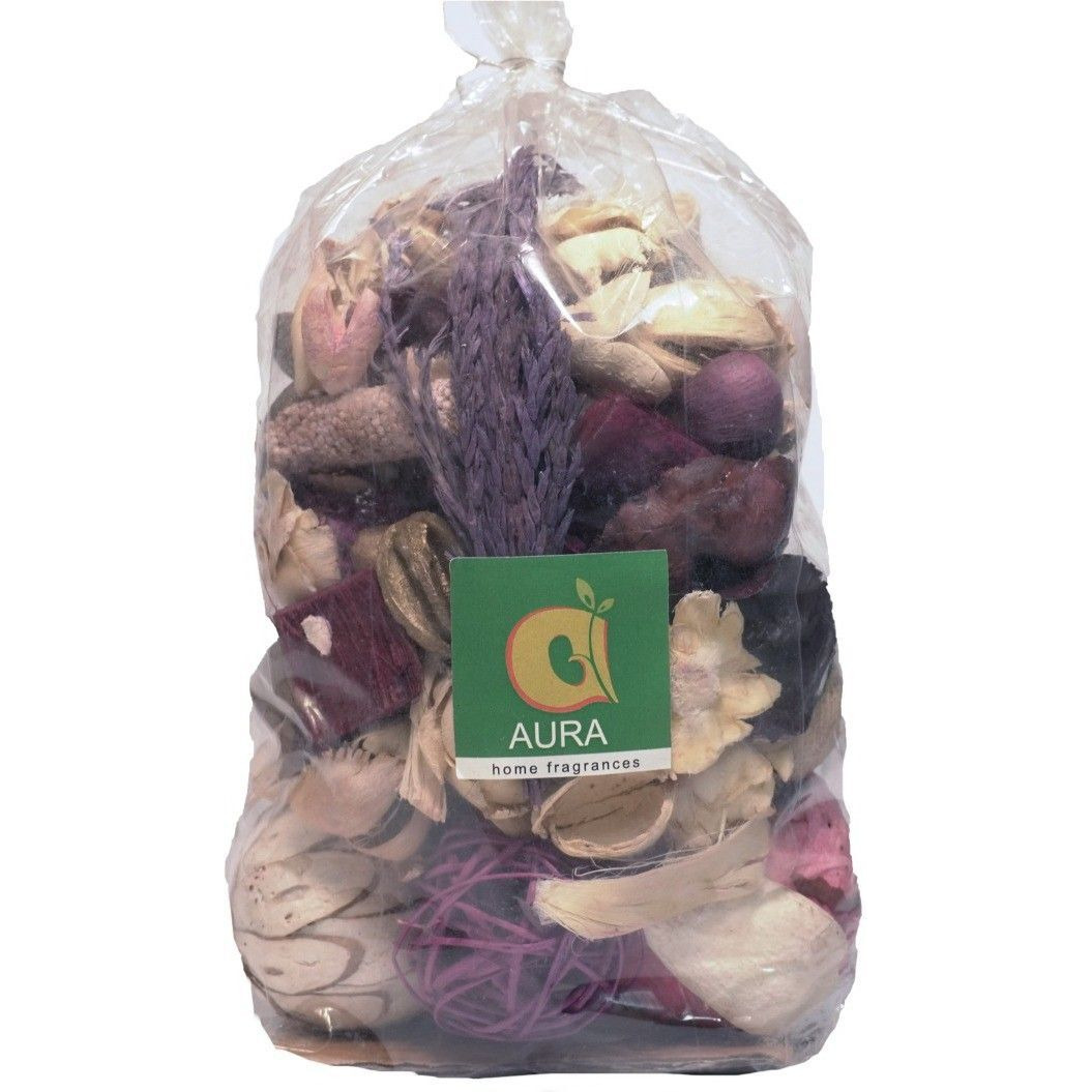 Aura Home Fragrances -Rose Potpourri-Fine-Living Fragrance -Natural Decoration - Mood Enhancer-Big Pouch Purple Wild Flower Artificial Flower  with Pot (3 inch, Pack of 0, Flower Bunch)