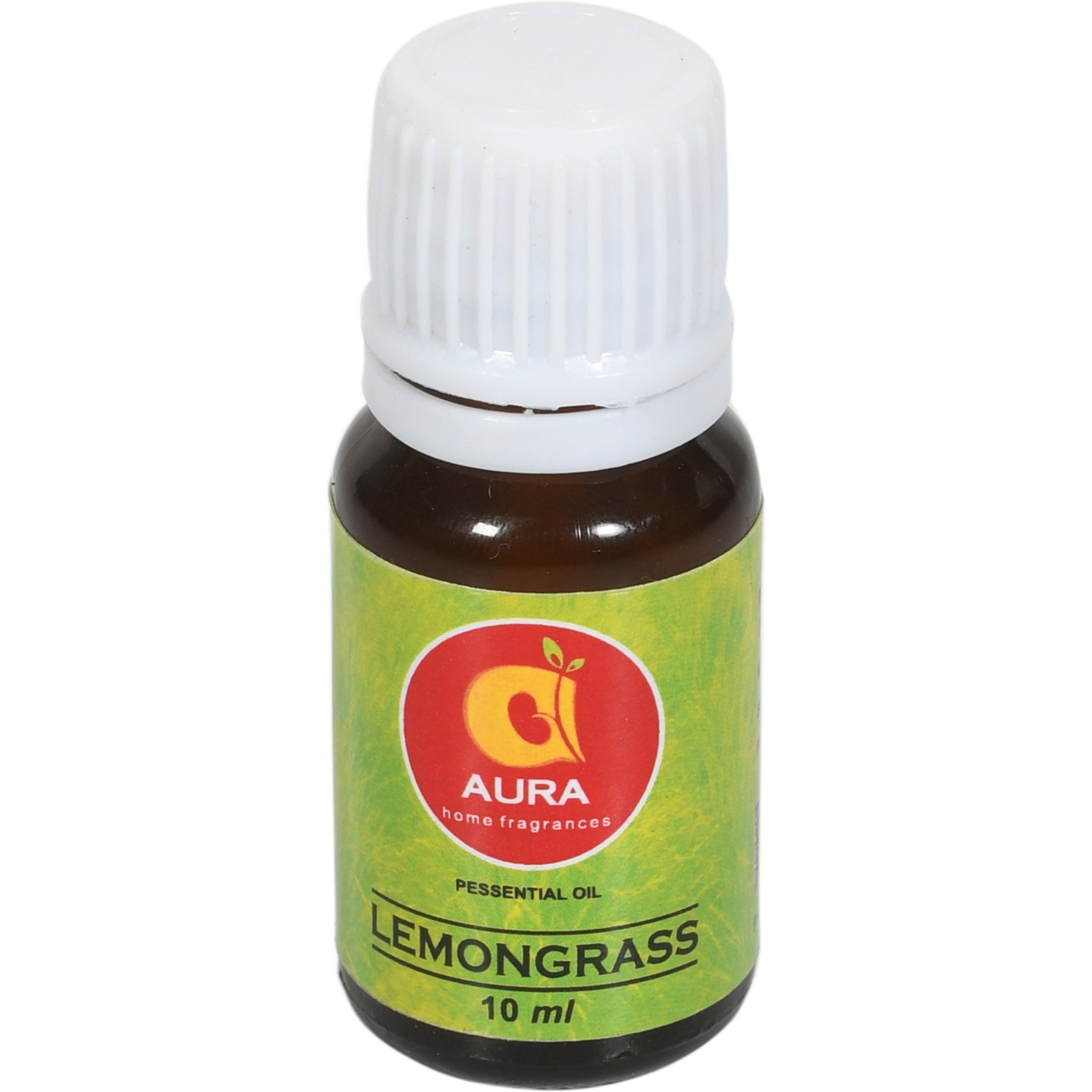 Aura Lemongrass Essential Oil, 100% Natural, Pure & Undiluted, Best For Hair, Skin, Diffuser & Refreshing Aroma (10 ML) (10 ml)
