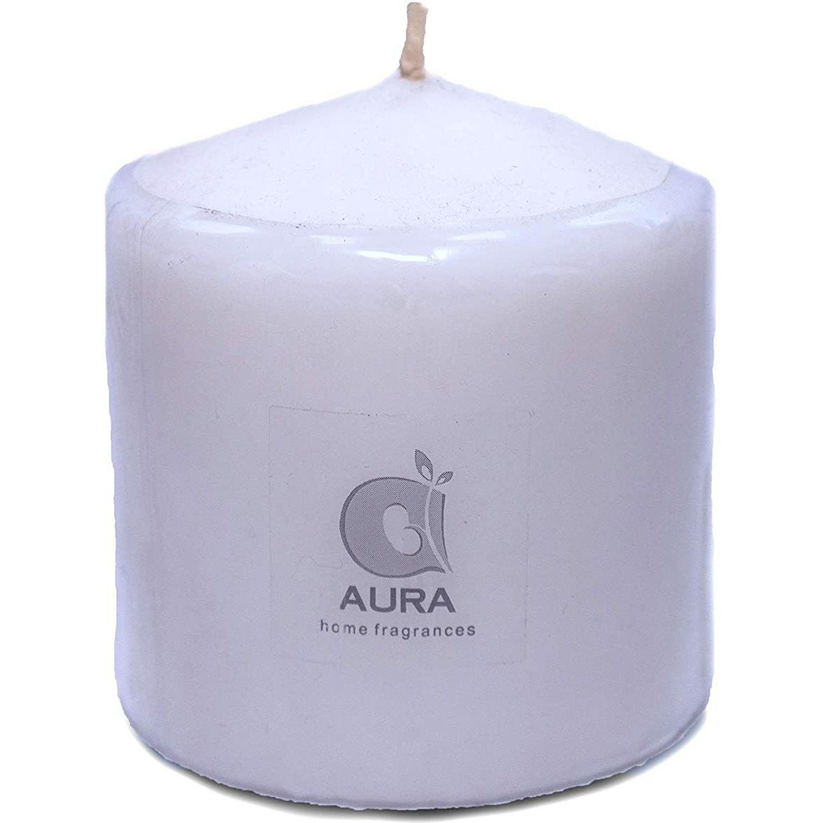 Aura Home Fragrances 3x3 Round Pillar Candles for Home Dcor and Diwali Gifts(Set of 4)- White Candle (White, Pack of 4)